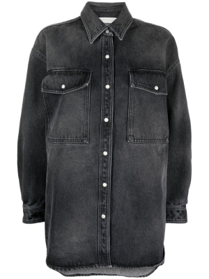 

Logo-patch denim shirt, Palm Angels Logo-patch denim shirt