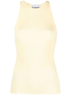 

Ribbed-knit tank top, GANNI Ribbed-knit tank top