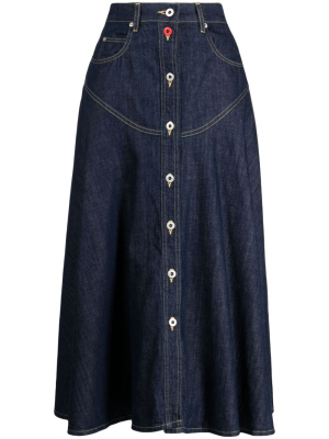 

Logo-patch cotton skirt, Kenzo Logo-patch cotton skirt