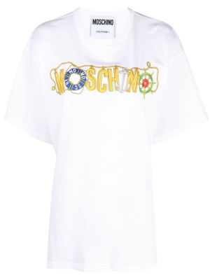 

Logo-print short-sleeved T-shirt, Moschino Logo-print short-sleeved T-shirt