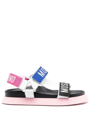 

Logo-print touch-strap sandals, Moschino Logo-print touch-strap sandals