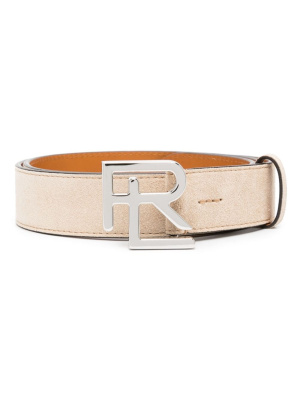 

Logo-buckle suede belt, Ralph Lauren Collection Logo-buckle suede belt