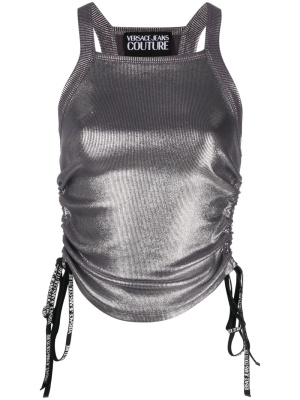 

Drawstring-detail metallic vest, Versace Jeans Couture Drawstring-detail metallic vest