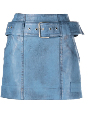

Belted leather miniskirt, REMAIN Belted leather miniskirt