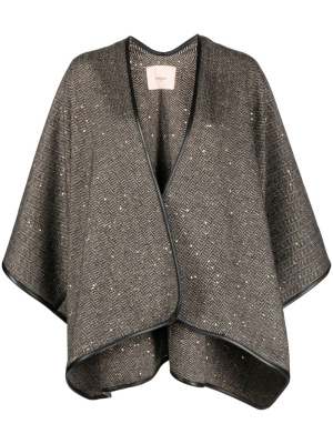 

Sequin-embellished chevron poncho, TWINSET Sequin-embellished chevron poncho