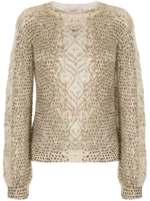 

Open-knit crew-neck jumper, TWINSET Open-knit crew-neck jumper