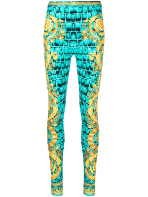 

Barocco-print slip-on leggings, Versace Barocco-print slip-on leggings