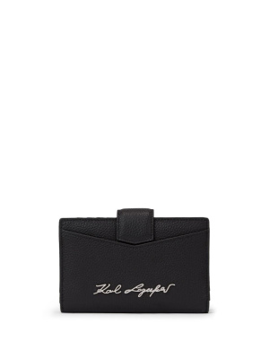 

Pebbled texture leather wallet, Karl Lagerfeld Pebbled texture leather wallet