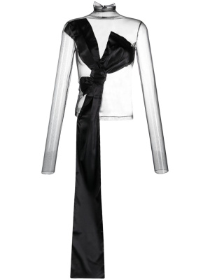 

Draped bow-detail mesh top, Acne Studios Draped bow-detail mesh top