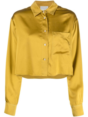 

Satin-finish silk cropped shirt, Forte Forte Satin-finish silk cropped shirt