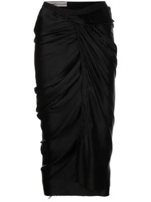 

Ruched mid-rise midi skirt, Rick Owens Ruched mid-rise midi skirt