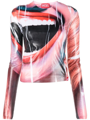 

Graphic-print stretch T-shirt, Diesel Graphic-print stretch T-shirt