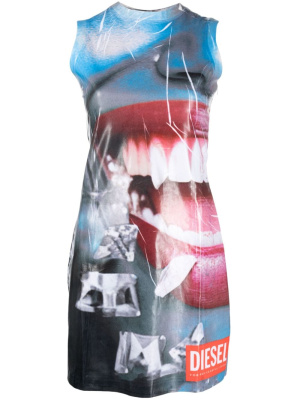 

Graphic-print sleeveless minidress, Diesel Graphic-print sleeveless minidress