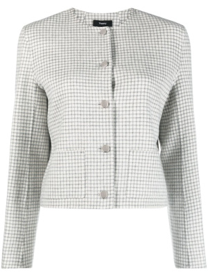 

Checked wool cropped jacket, Theory Checked wool cropped jacket
