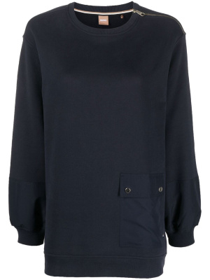 

Shoulder-zip cotton sweatshirt, BOSS Shoulder-zip cotton sweatshirt