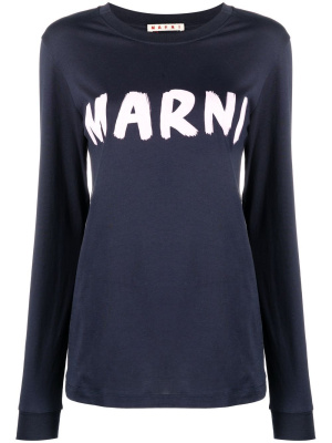 

Logo-print long-sleeved T-shirt, Marni Logo-print long-sleeved T-shirt