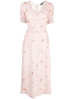 

Logo-print wrap midi dress, Armani Exchange Logo-print wrap midi dress