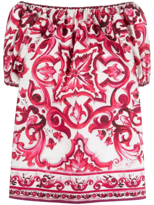 

Majolica-print cotton blouse, Dolce & Gabbana Majolica-print cotton blouse