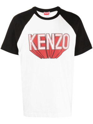 

Logo-print raglan-sleeve T-shirt, Kenzo Logo-print raglan-sleeve T-shirt