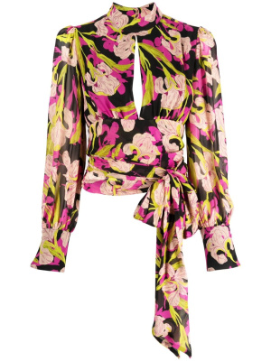 

Floral-print long-sleeve blouse, PINKO Floral-print long-sleeve blouse