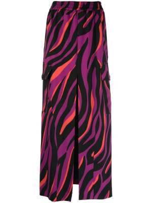 

Zebra-print maxi cargo skirt, PINKO Zebra-print maxi cargo skirt