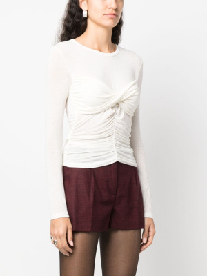

Ruched semi-sheer sweatshirt, PINKO Ruched semi-sheer sweatshirt