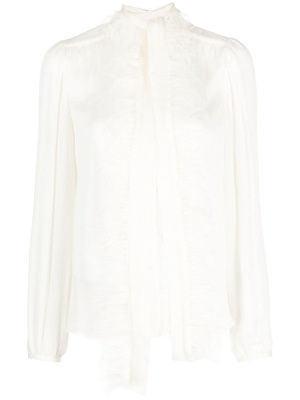 

Layered feather-trim blouse, TWINSET Layered feather-trim blouse