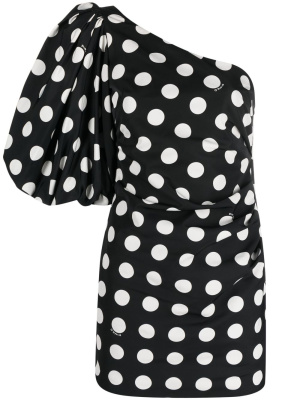 

One-shoulder polka-dot print minidress, PINKO One-shoulder polka-dot print minidress