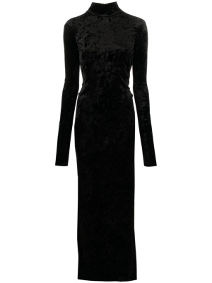 

High-neck V-back velvet maxi dress, PINKO High-neck V-back velvet maxi dress