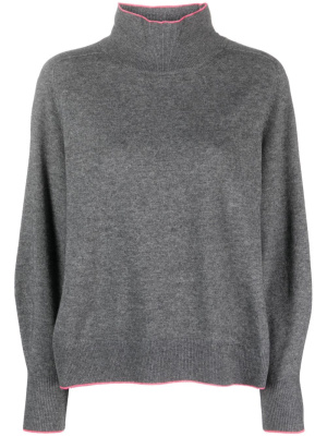 

Contrast-trim wool-cashmere jumper, PINKO Contrast-trim wool-cashmere jumper