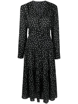 

Polka-dot-print belted midi dress, PINKO Polka-dot-print belted midi dress