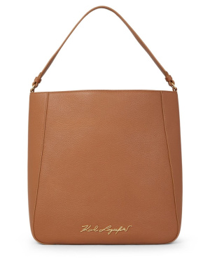

Hobo pebbled leather shoulder bag, Karl Lagerfeld Hobo pebbled leather shoulder bag