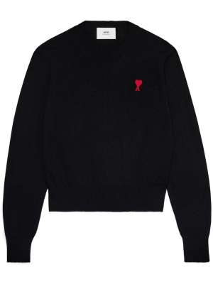 

Logo-embroidered wool jumper, AMI Paris Logo-embroidered wool jumper
