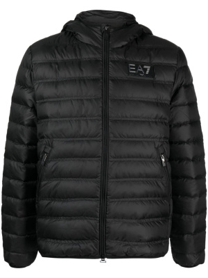 

Logo-patch hooded jacket, Ea7 Emporio Armani Logo-patch hooded jacket