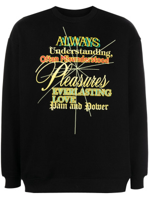 

Logo-print crew neck sweatshirt, Pleasures Logo-print crew neck sweatshirt