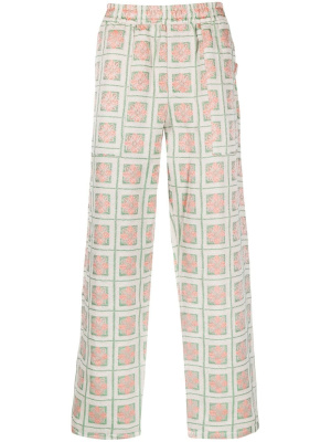 

Floral-print straight-leg trousers, Pleasures Floral-print straight-leg trousers