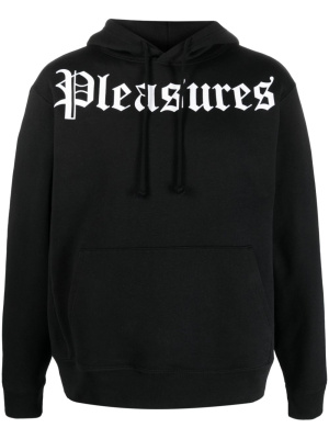 

Logo-print drawstring hoodie, Pleasures Logo-print drawstring hoodie