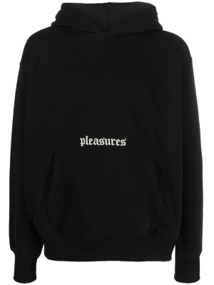 

Embroidered-logo cotton-blend hoodie, Pleasures Embroidered-logo cotton-blend hoodie