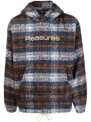 

Checked long-sleeved hoodie, Pleasures Checked long-sleeved hoodie