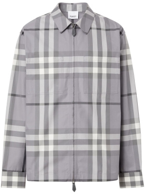 

Check-patterned zip-front shirt, Burberry Check-patterned zip-front shirt