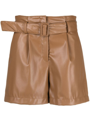 

High-waisted faux-leather shorts, HUGO High-waisted faux-leather shorts
