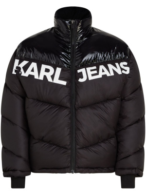 

Logo-print panelled padded jacket, Karl Lagerfeld Jeans Logo-print panelled padded jacket