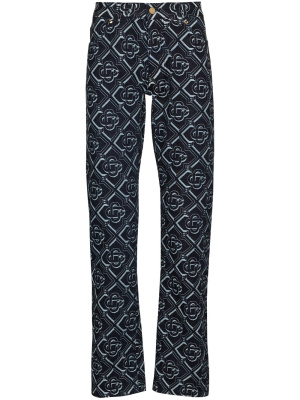 

Monogram-print straight-leg jeans, Casablanca Monogram-print straight-leg jeans