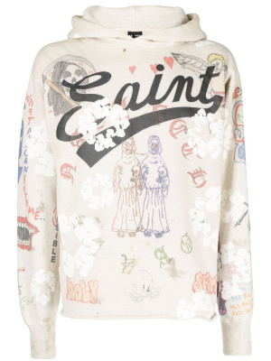 

X Denim Tears graffiti-print hoodie, SAINT MXXXXXX X Denim Tears graffiti-print hoodie