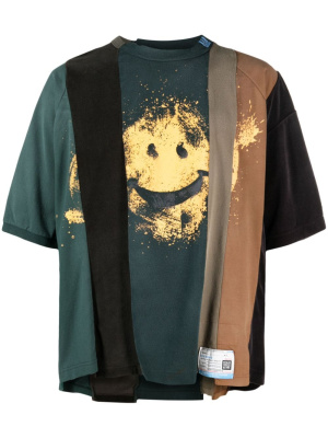 

Graphic-print panelled T-shirt, Maison Mihara Yasuhiro Graphic-print panelled T-shirt