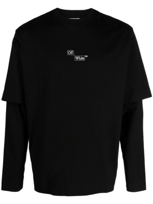 

Logo-print layered cotton T-shirt, Off-White Logo-print layered cotton T-shirt
