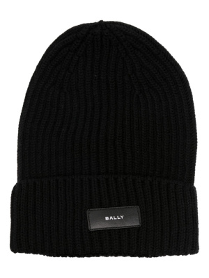 

Logo-patch merino wool beanie, Bally Logo-patch merino wool beanie