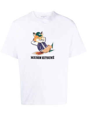 

Logo-print cotton T-shirt, Maison Kitsuné Logo-print cotton T-shirt