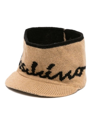 

Intarsia-knit flat-peak cap, Moschino Intarsia-knit flat-peak cap