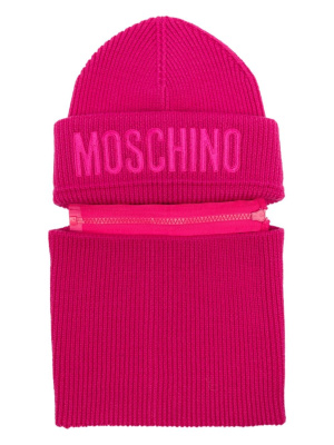 

Logo-embroidered wool beanie, Moschino Logo-embroidered wool beanie